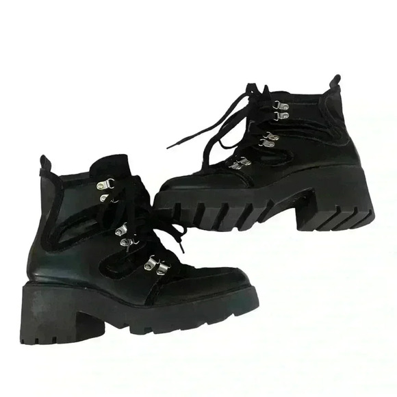 Zara Suede and Leather Moto Boots - Picture 2 of 7